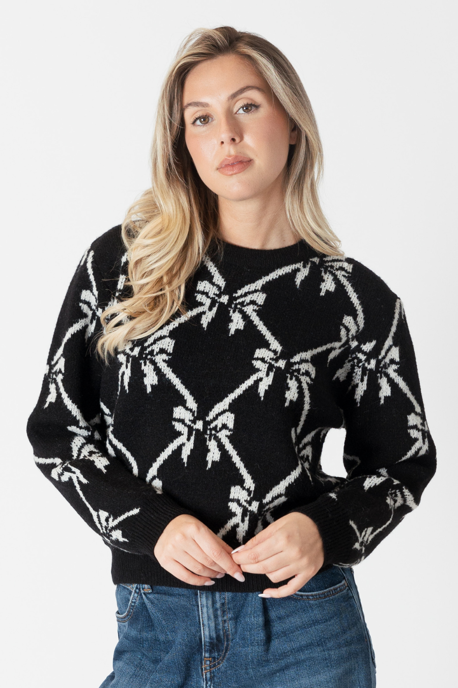 Koda Bow Print Sweater