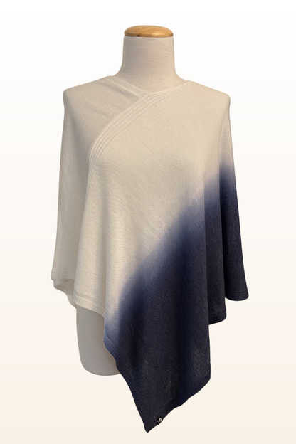 Ombre Triangle Ribbed Poncho