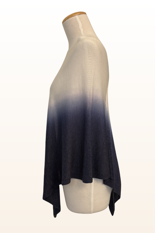 Ombre Triangle Ribbed Poncho