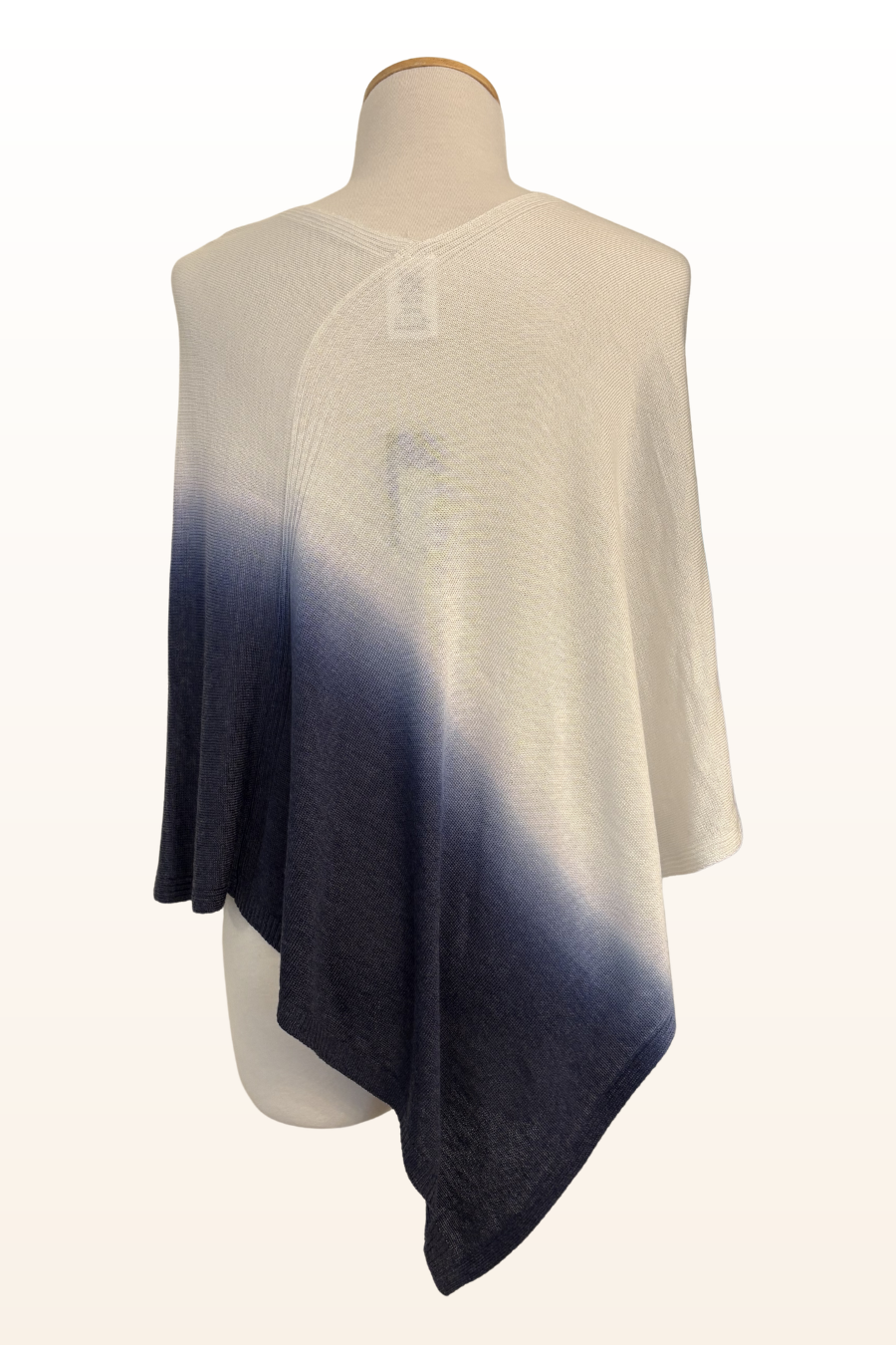 Ombre Triangle Ribbed Poncho