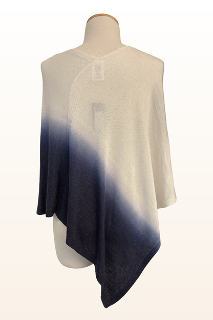 Ombre Triangle Ribbed Poncho