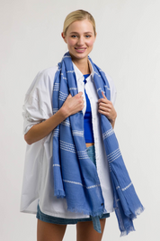 Pick Stitch Stripes Cotton Scarf