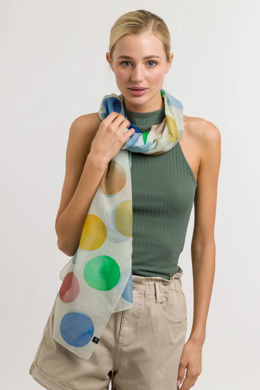 Summer Dots Cotton Oblong Scarf