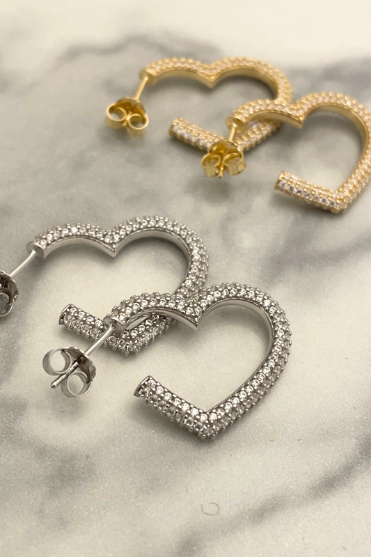 Crystal "Heart" Hoop