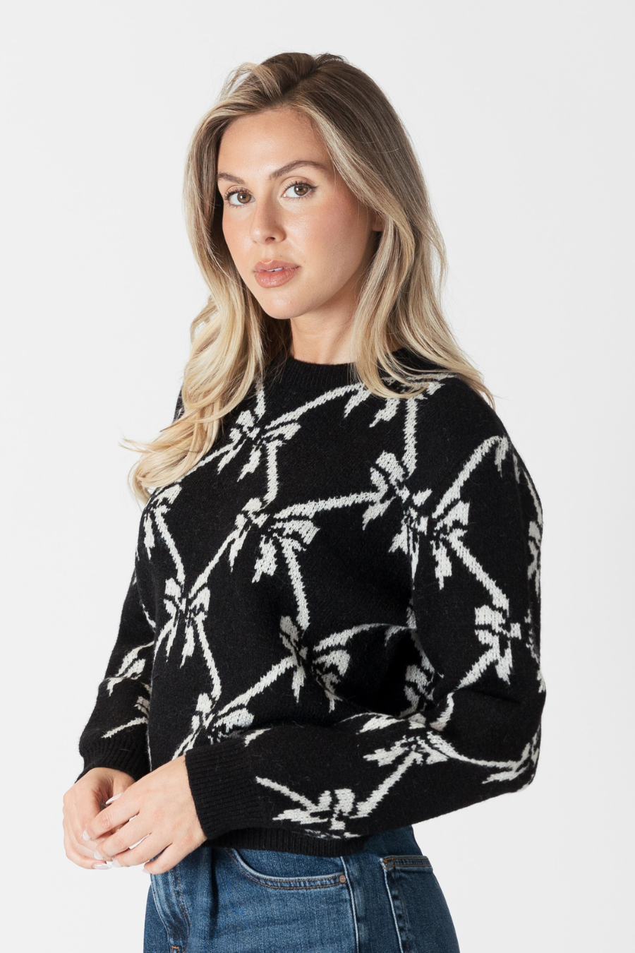 Koda Bow Print Sweater