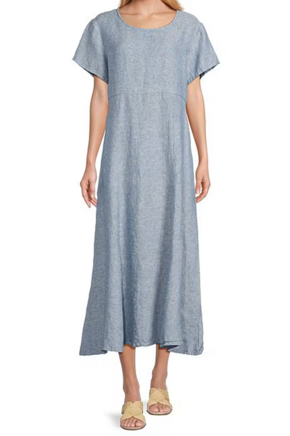 Britta Dress in Cross Dyed Linen