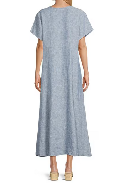 Britta Dress in Cross Dyed Linen