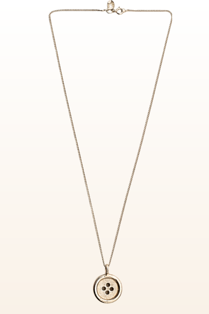 Sterling Silver Button Necklace