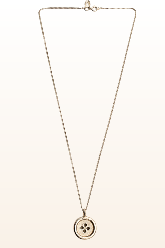 Sterling Silver Button Necklace