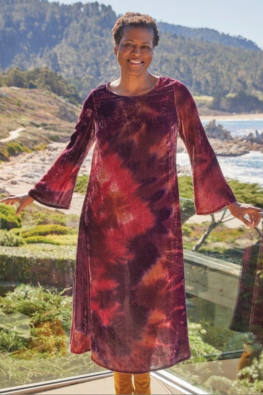 Long Sleeve Calista Dress in Viola Velvet-COMING SOON