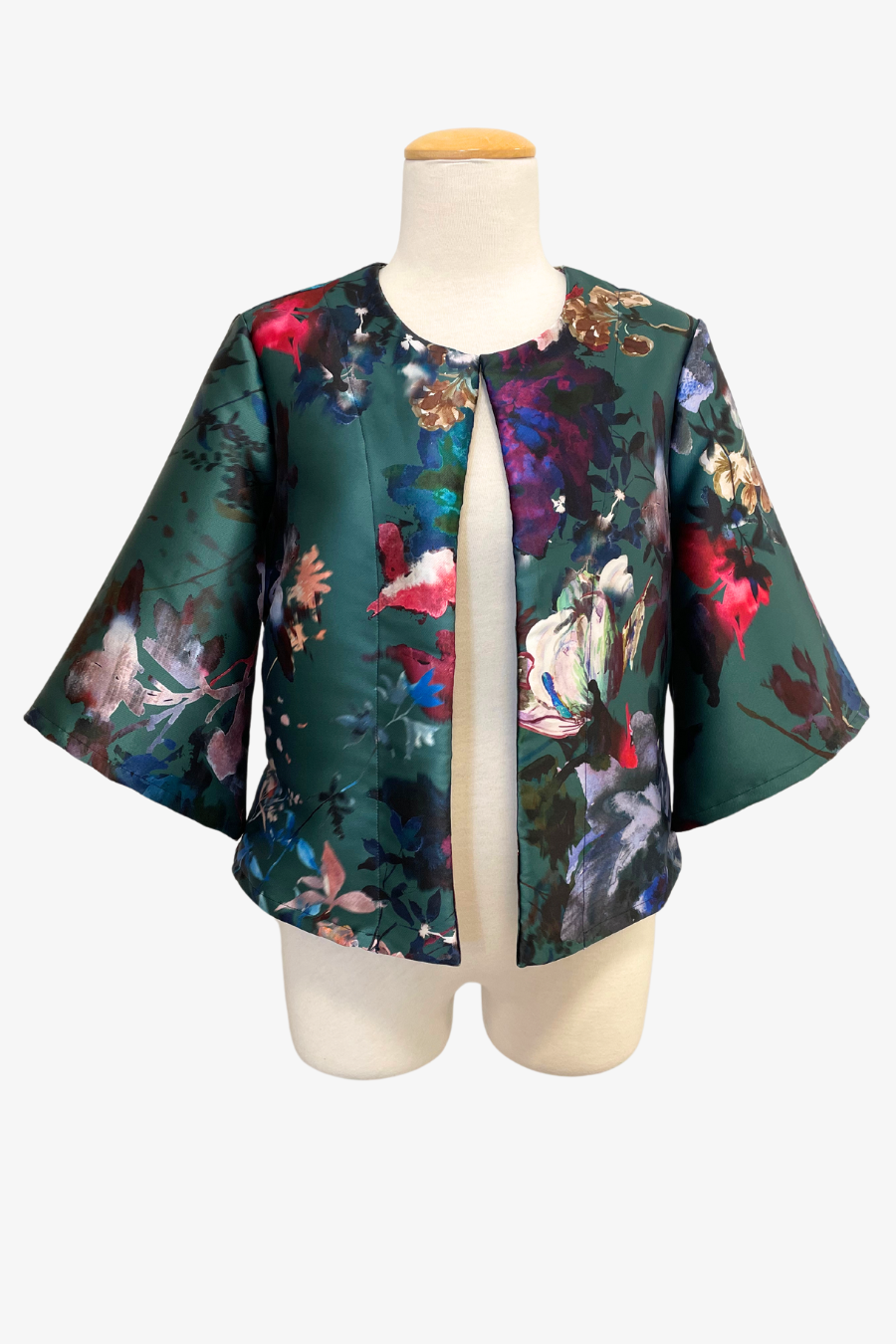 Calla Jacket in Verde Print Taffeta