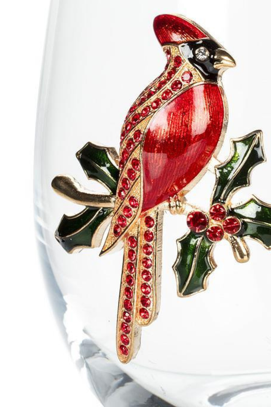 Stemless Wine Glass with Jewel Cardinal-COMING SOON