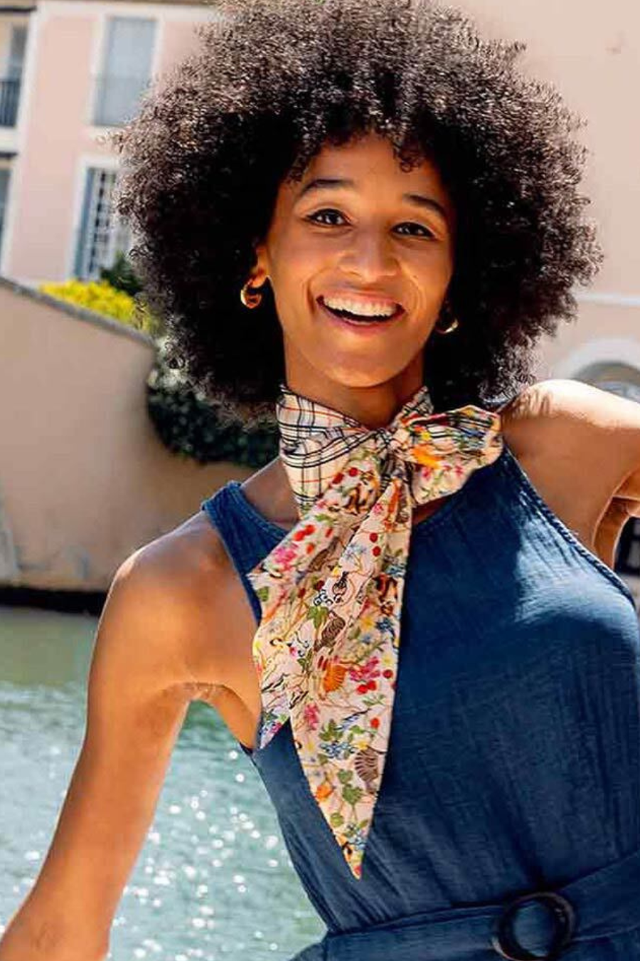 Fraas Plaid Jungle Cat Skinny Silk Scarf-COMING SOON