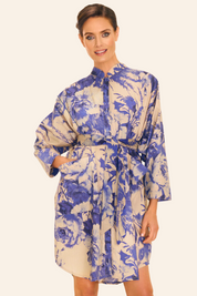 Oversized Shirt Dress in China Blue Print