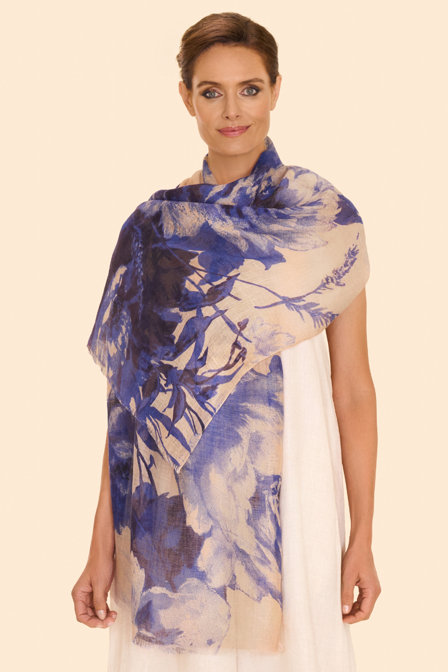 China Blue Blooms Scarf