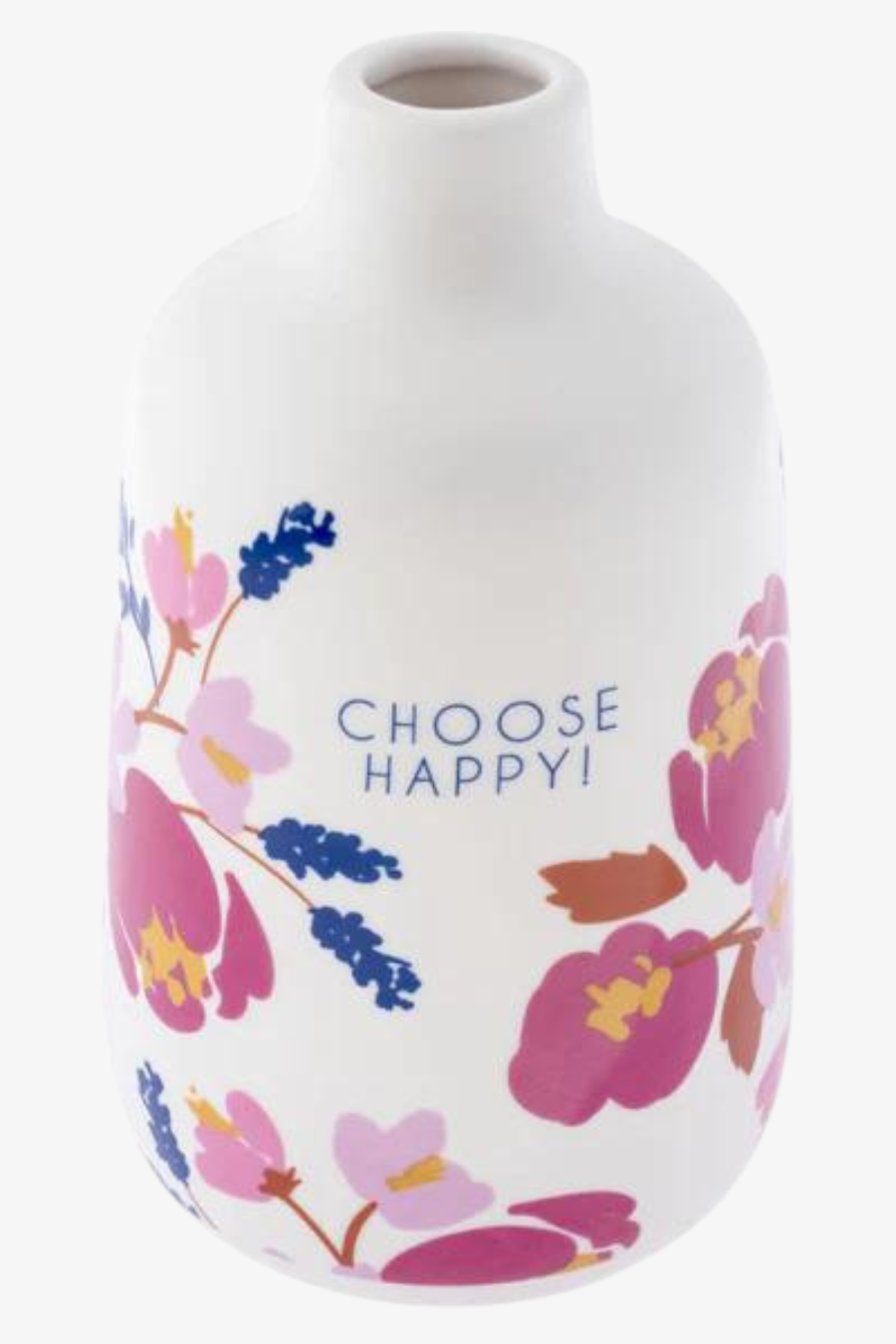 "Choose Happy" Small Bud Decorative Vase