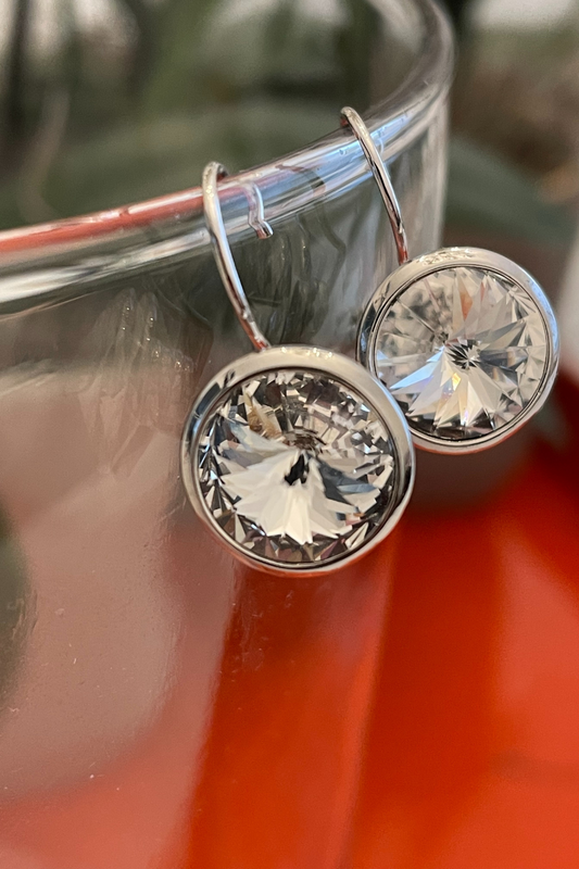 Rhodium Rivoli Crystal Earrings