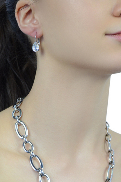 Nina Tear Drop Crystal Euroback Earring