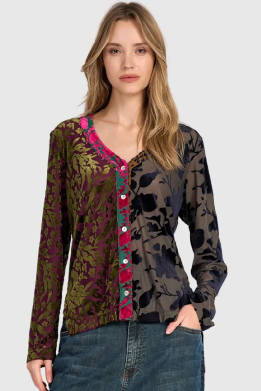 Cut Velvet Cardigan Top