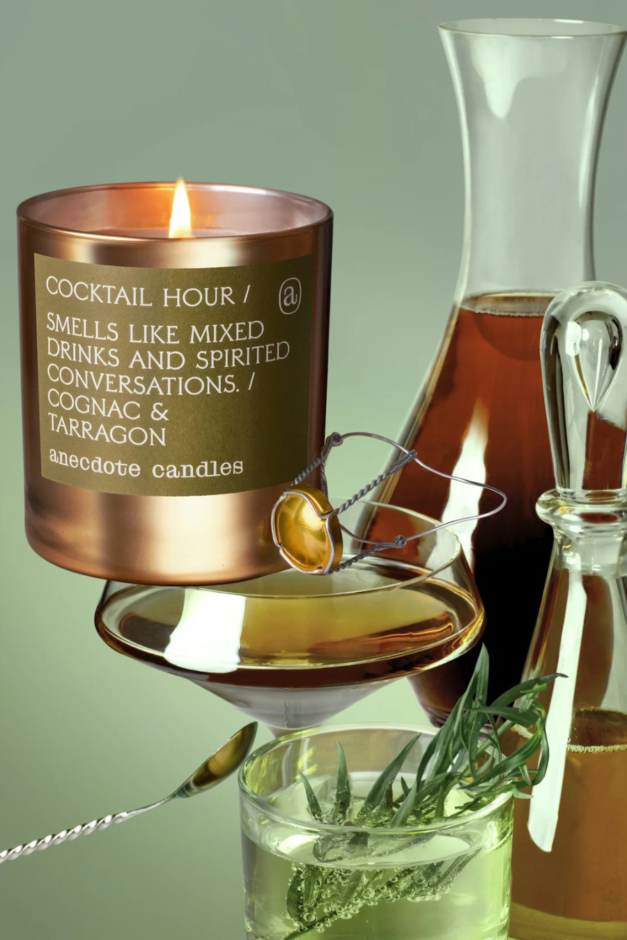 Cocktail Hour (Cognac & Tarragon) Gold Tumbler Candle