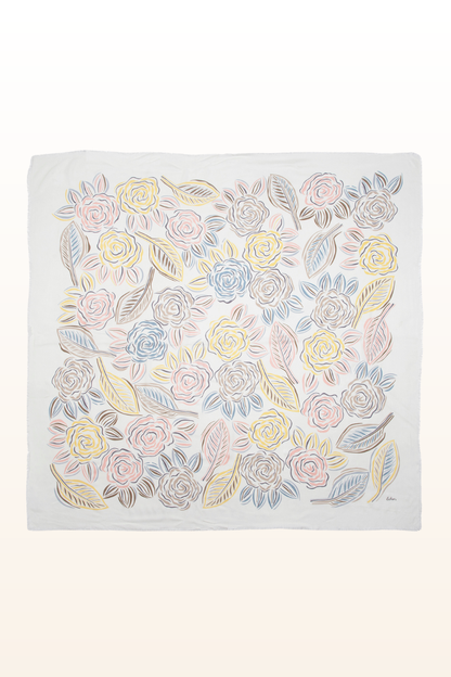 Gestural Rose Square Scarf-COMING SOON