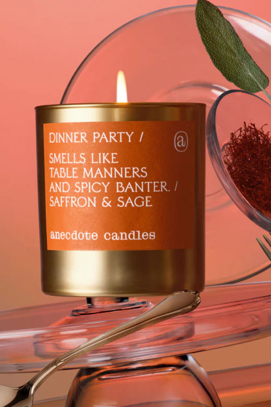 Dinner Party (Saffron & Sage) Gold Tumbler Candle