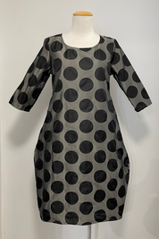 Bubble Dress in Black Dot