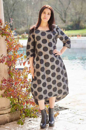 Bubble Dress in Black Dot