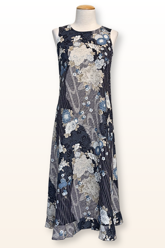 Chloe Dress in in Fiori Blu Print