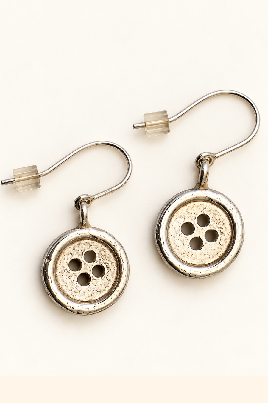 Sterling Silver Button Earrings