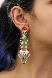 Flower Garden Long Drop Earrings-COMING SOON