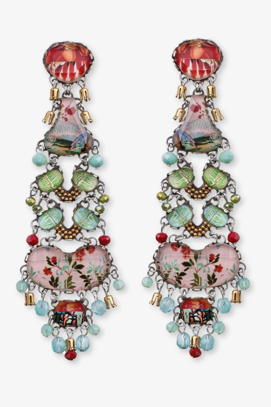 Flower Garden Long Drop Earrings-COMING SOON