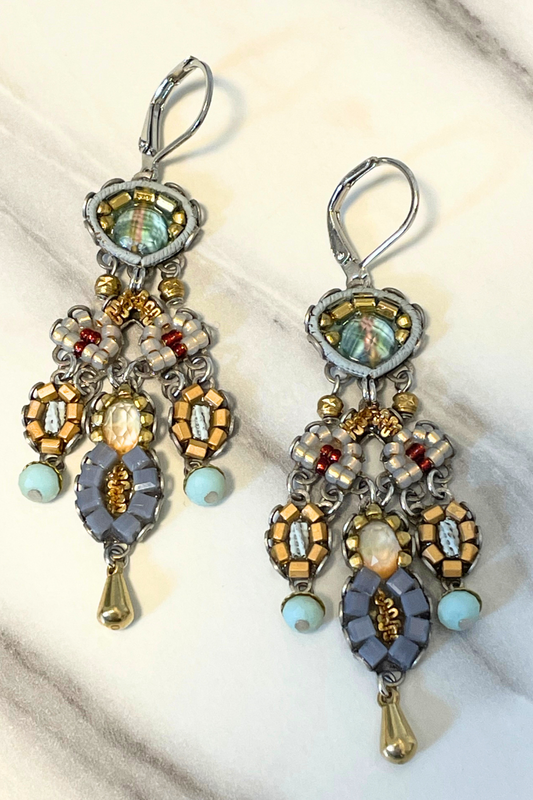 Metallic Medley Drop Earrings on Euro-back