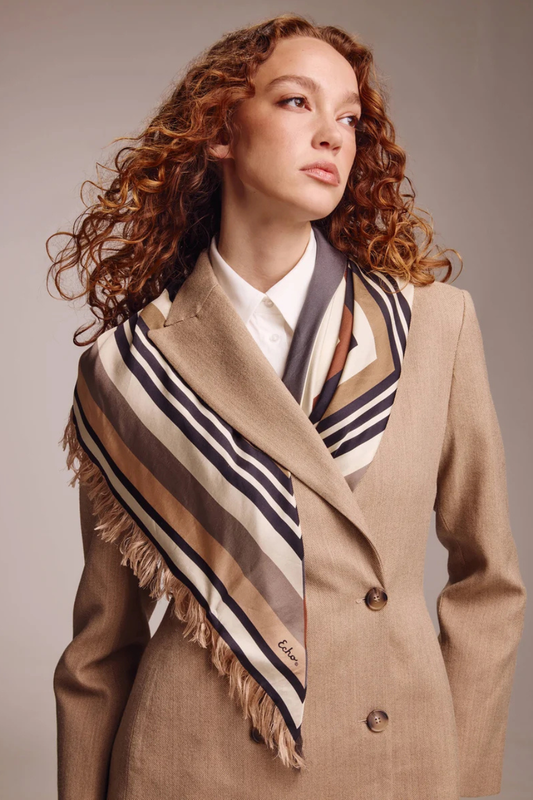 Half and Half Oversized Silk Square Scarf