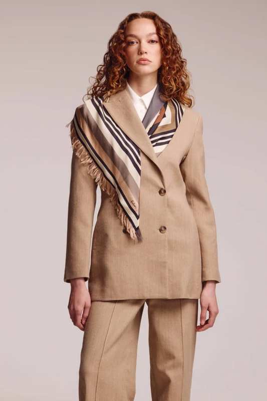 Half and Half Oversized Silk Square Scarf