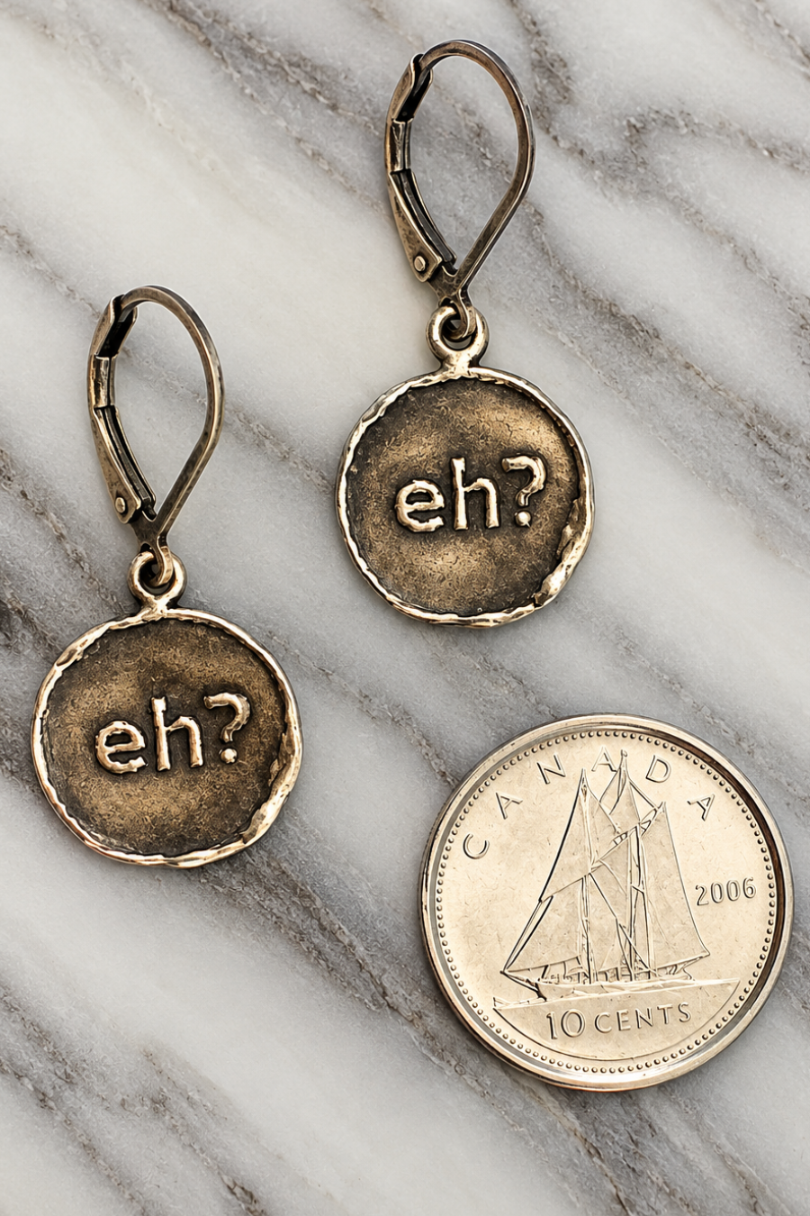 Refurbished Sterling Silver Euro-Back Symbol Earrings