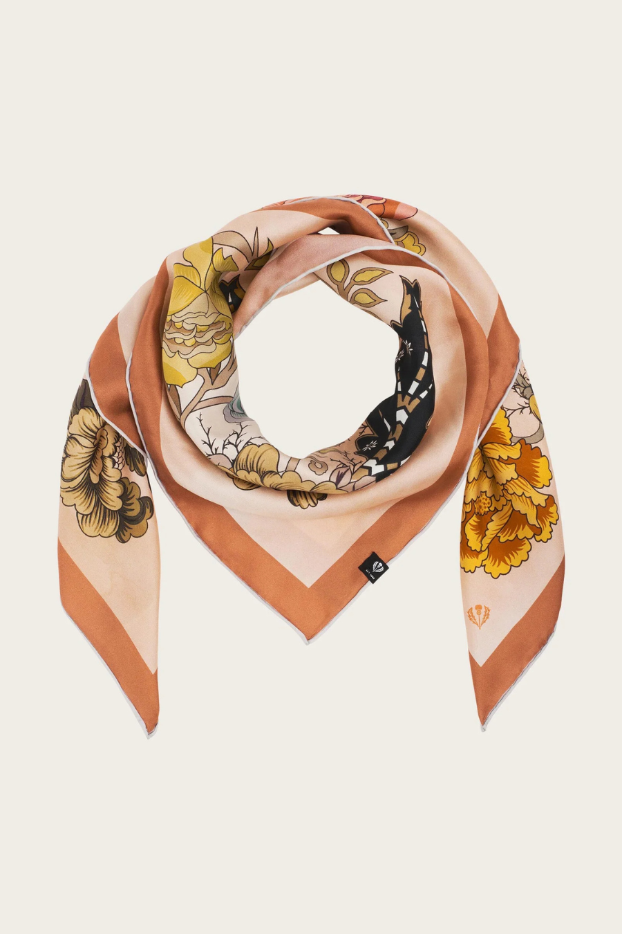Silk Floral Print Sqaure Scarf