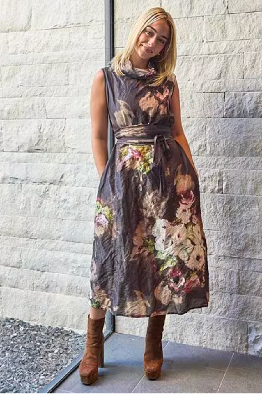 Henrietta Dress in Fiore Memory Crunch Taffeta