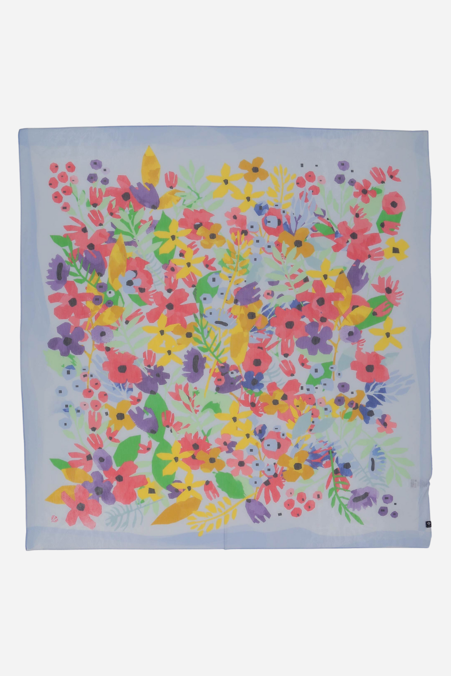 Floral Artistry Square Cotton Scarf