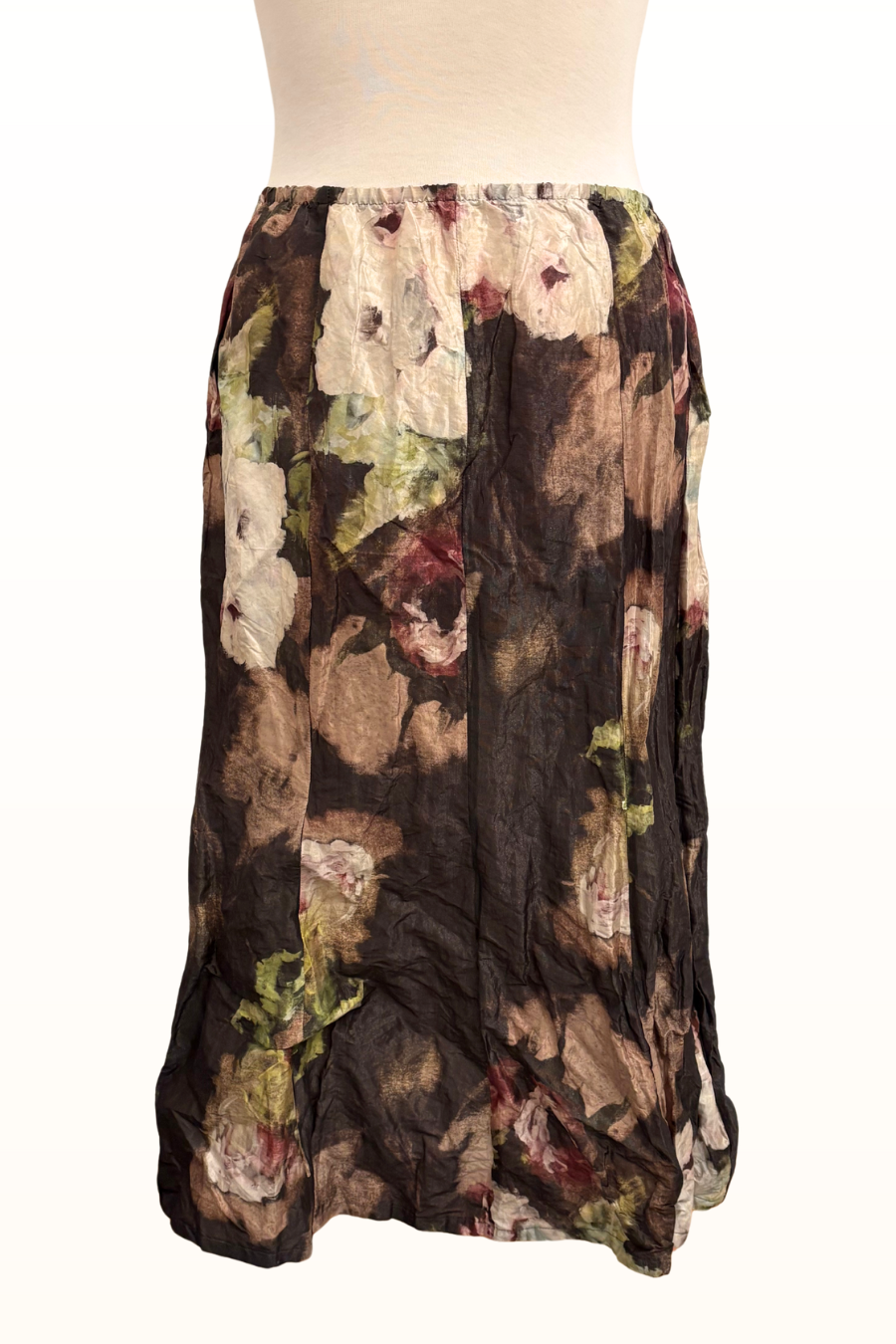 Drape Skirt in Floral Polyester-Size Medium ONLY