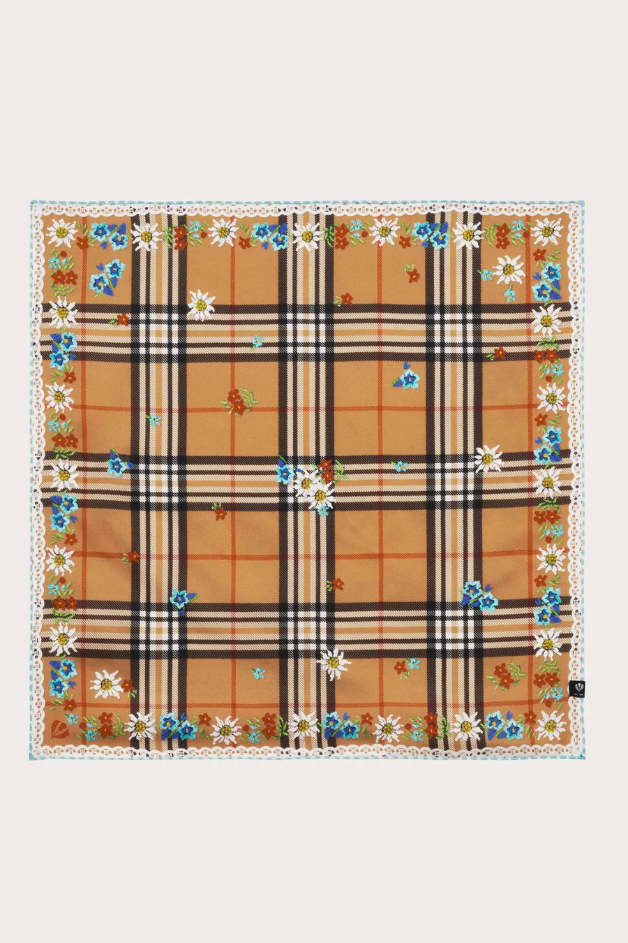 FRAAS Plaid and Floral Pattern Silk Neckie