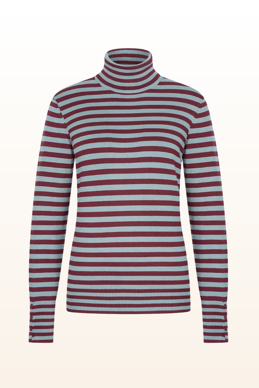 Stripe Bamboo Turtle Neck