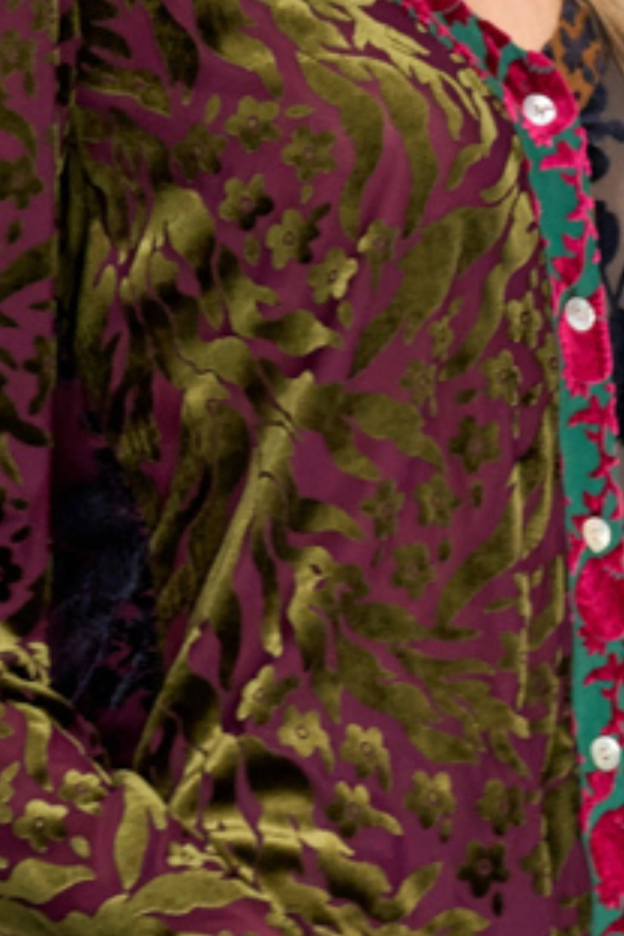 Garden Velvet Cardigan Top