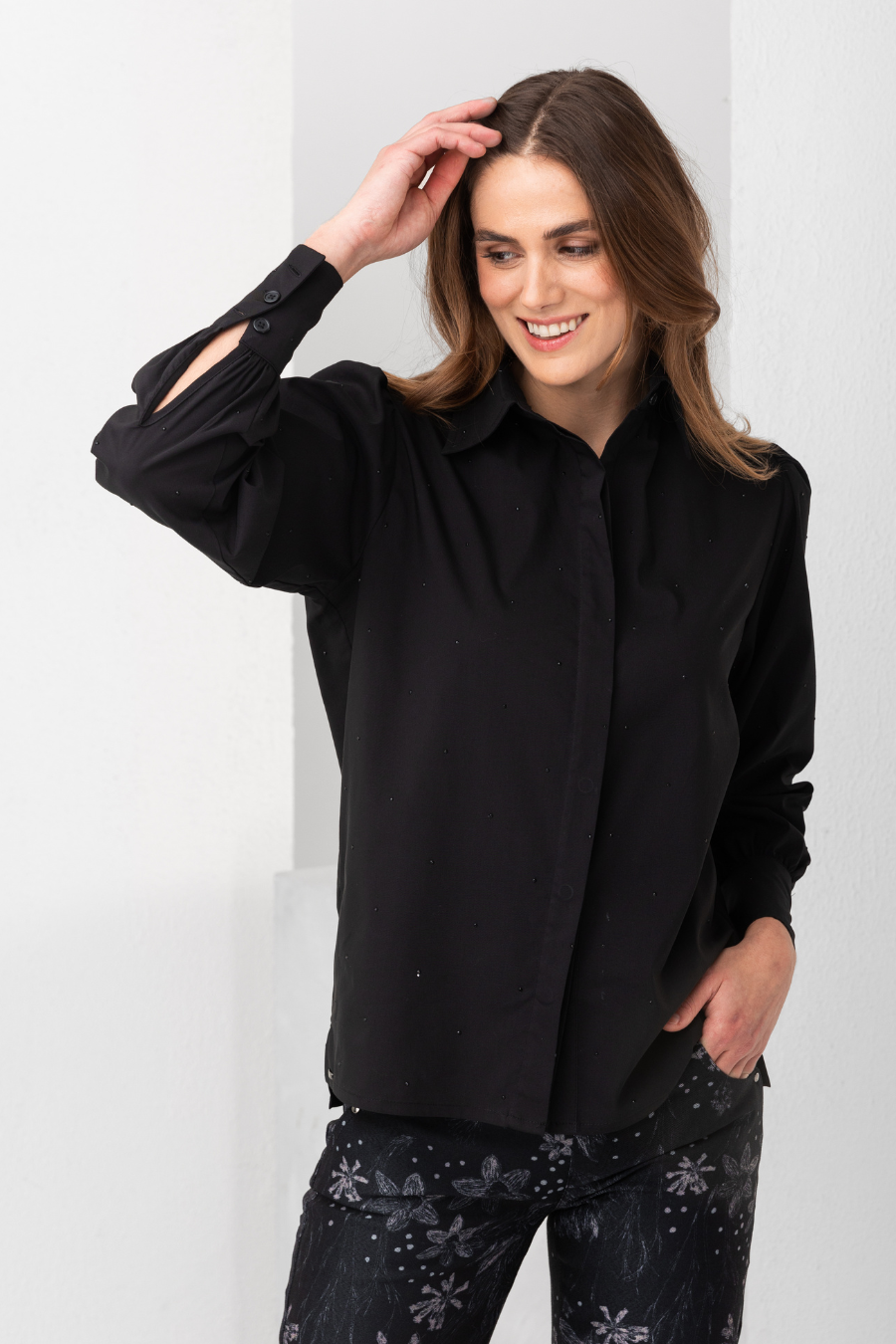 Gracie Blouse with Ruffled Sleeves