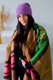 Reversible FRAAS Plaid Poncho/Ruana