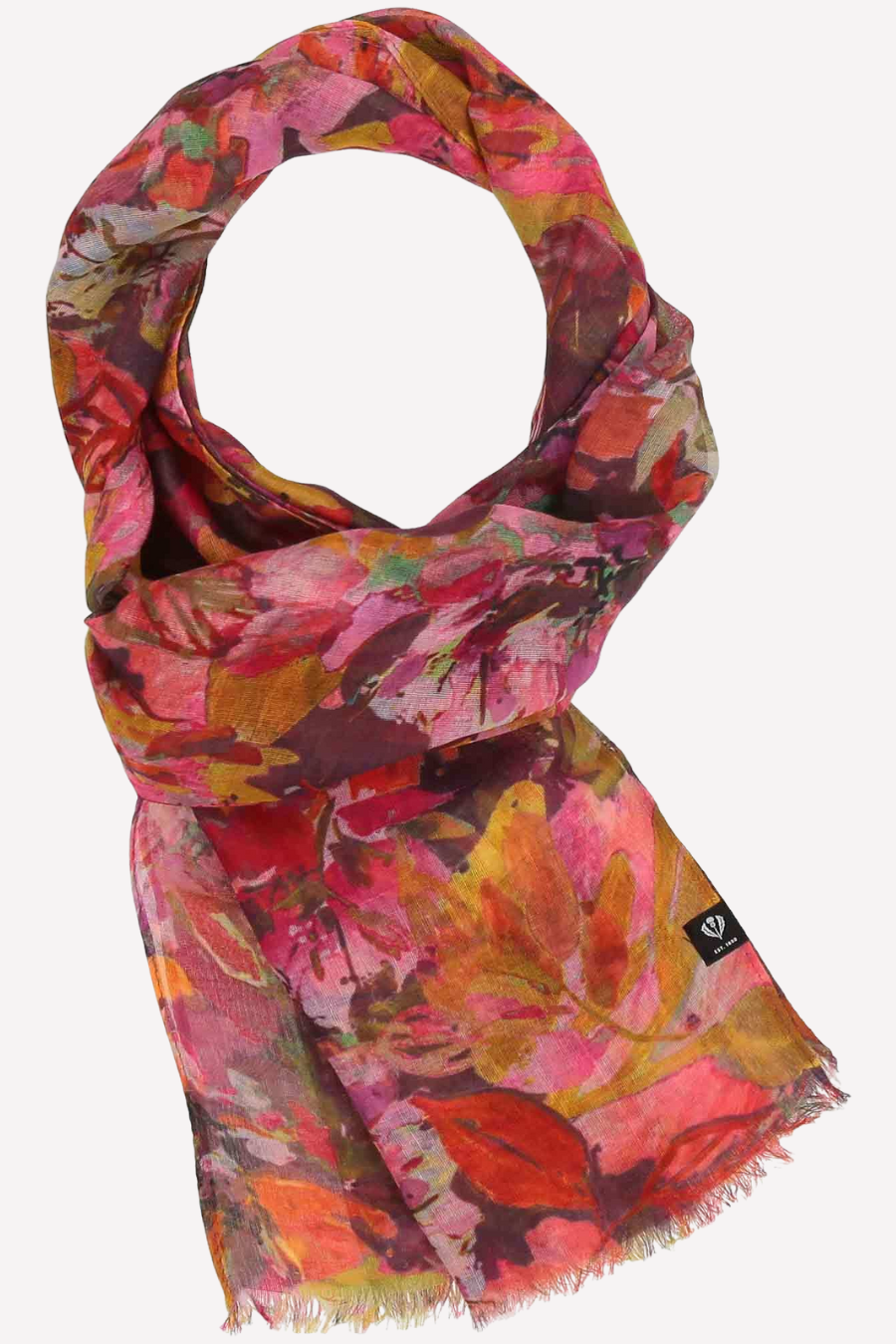 Painted Floral Print Oblong Scarf-COMING SOON