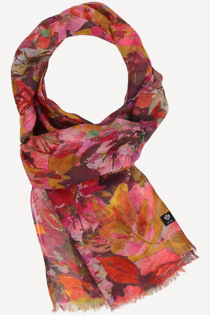 Painted Floral Print Oblong Scarf-COMING SOON