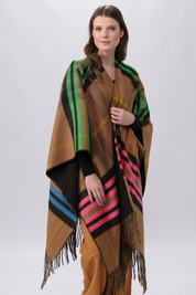 Reversible FRAAS Plaid Poncho/Ruana