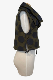 Penny Vest in Olive Navy Dot Memory Crunch Taffeta