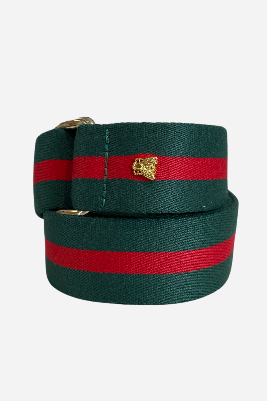 Double "D" Ring Fabric Stripe Belt